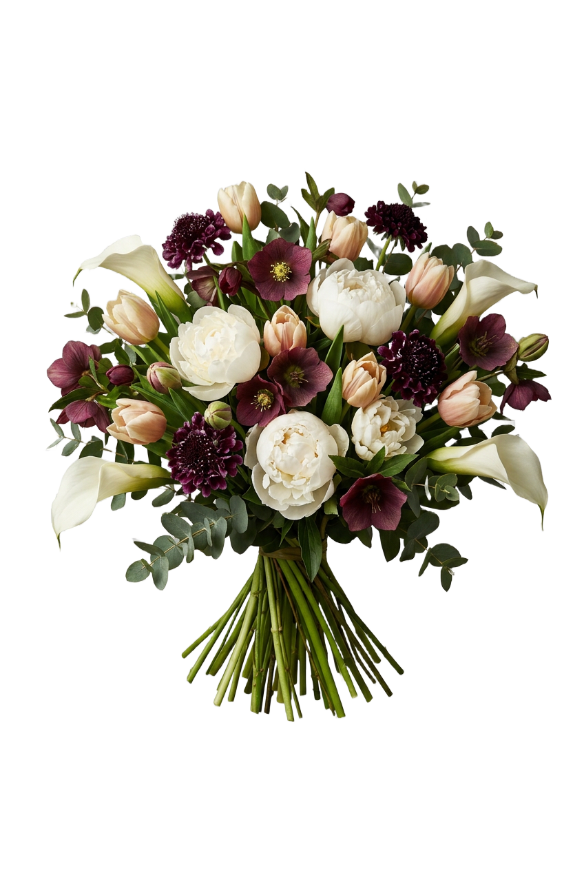 Seed Florals signature amber and ivory bouquet
